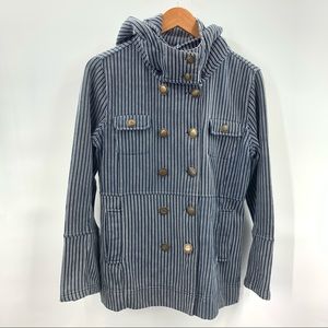 Hurley Striped Buttoned Hoodie Jacket Women's Size Medium